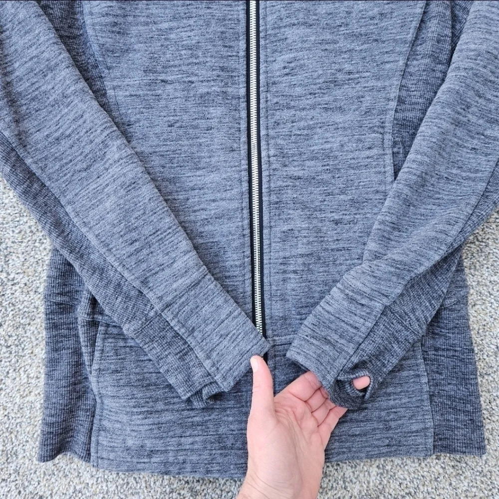 Lululemon Radiant Jacket II Heathered Core Dark Grey Full Zip Sweatshirt Size 6